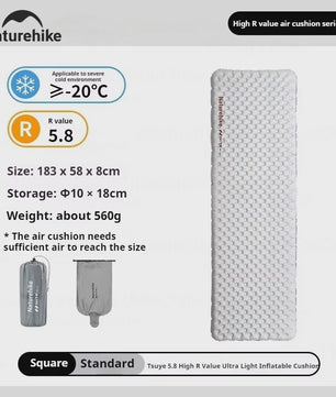 Naturehike R5.8 Opblaasbaar Slaapmatje - Ultralicht & Thermisch Geïsoleerd voor Buitenavonturen
