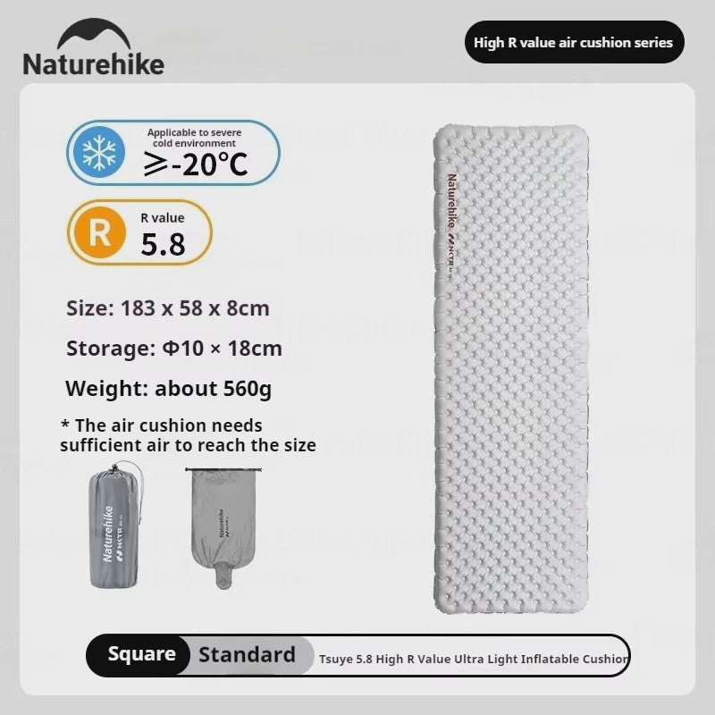 Naturehike R5.8 Opblaasbaar Slaapmatje - Ultralicht & Thermisch Geïsoleerd voor Buitenavonturen