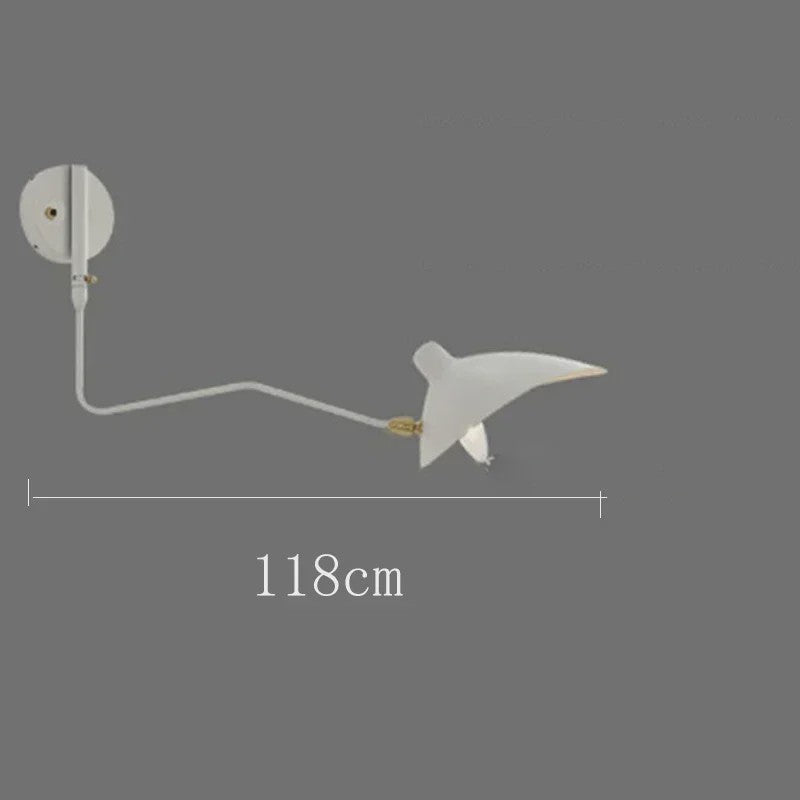 Industriële Zwarte Aluminium Wandlamp met Lange Arm - Verstelbaar LED Licht