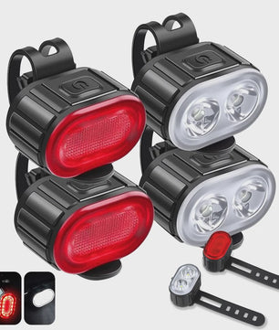 Oplaadbare Fietsverlichting Set: Voor- en Achterlicht met USB