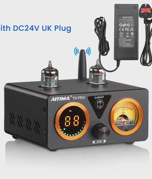AIYIMA T9 PRO HiFi Bluetooth 5.2 Tube Versterker met VU Meter - 100W x 2 Stereo Audio Amp met USB DAC, COAX & OPT