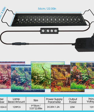 LED Aquarium Verlichting met Timer & Instelbare Helderheid - Full Spectrum, Verstelbaar