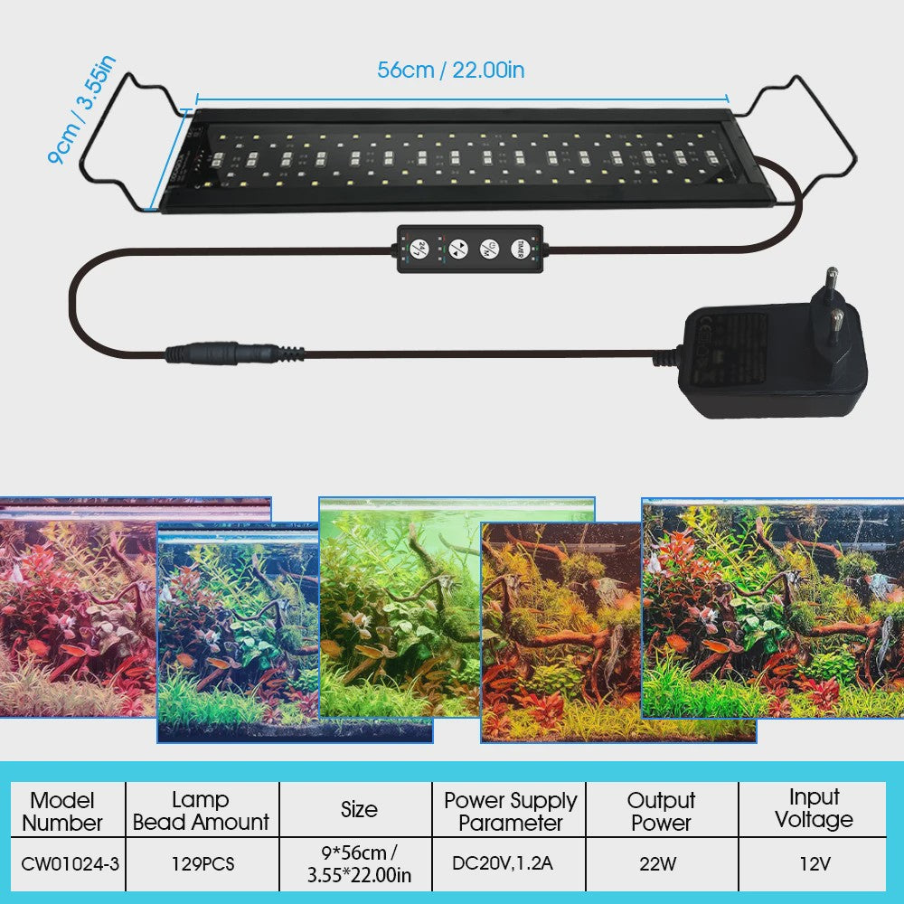 LED Aquarium Verlichting met Timer & Instelbare Helderheid - Full Spectrum, Verstelbaar