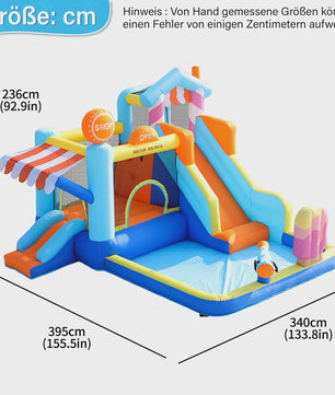 Opblaasbaar Speelkasteel 5-in-1 met Glijbaan, Waterbad en Voetbalnet voor Kinderen