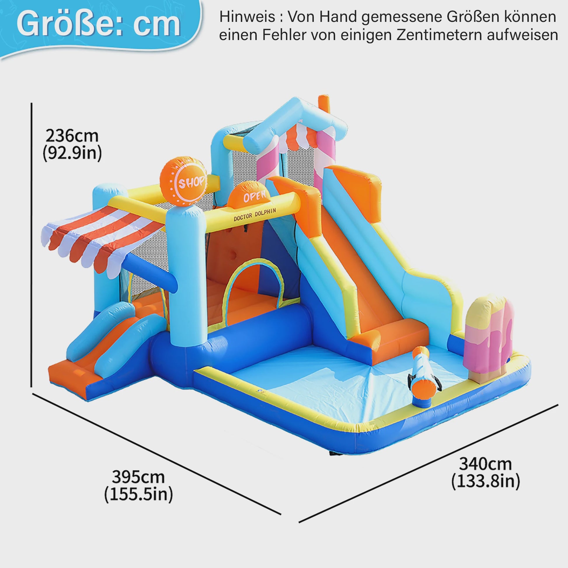 Opblaasbaar Speelkasteel 5-in-1 met Glijbaan, Waterbad en Voetbalnet voor Kinderen