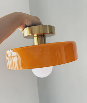 Nordic Vintage Glazen Plafondlamp / Wandlamp 25cm - Stijlvolle Verlichting voor Hal, Woonkamer & Slaapkamer
