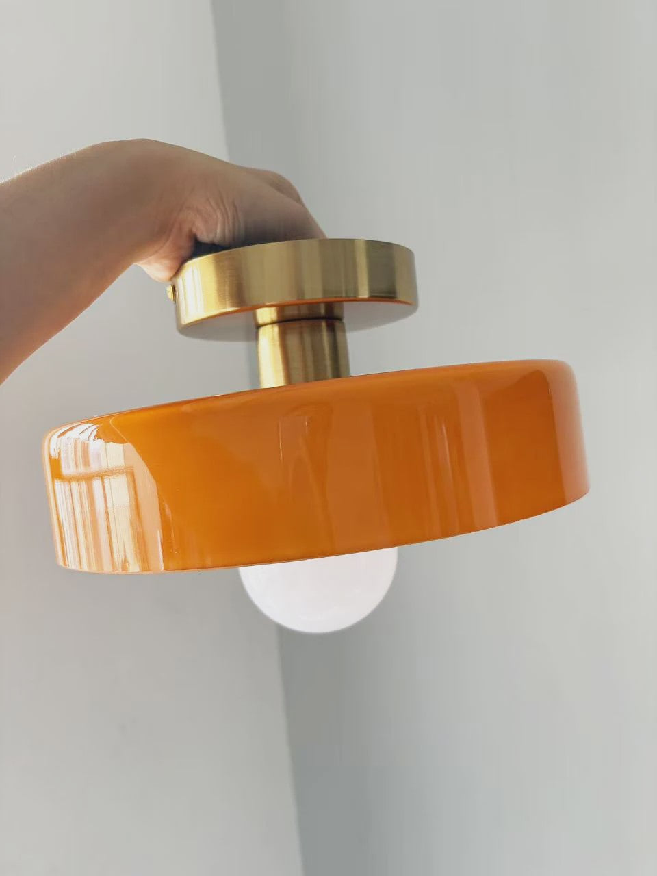 Nordic Vintage Glazen Plafondlamp / Wandlamp 25cm - Stijlvolle Verlichting voor Hal, Woonkamer & Slaapkamer