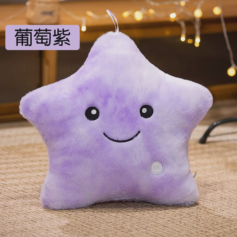 Glow-in-the-dark Ster Pluche Kussen - Zacht Verlicht Speelgoed voor Kinderen & Decoratie