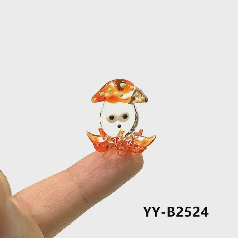 Schattig Mini Glazen Calamari Beeldje - Japans Stijl Zeedier Ornament voor Tafel & Aquarium Decoratie