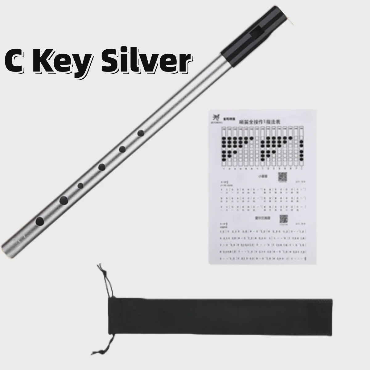 Miwayer Ierse Tin Whistle - 6 Gaten Fluit in C/D Toets - Folk Muziekinstrument voor Beginners