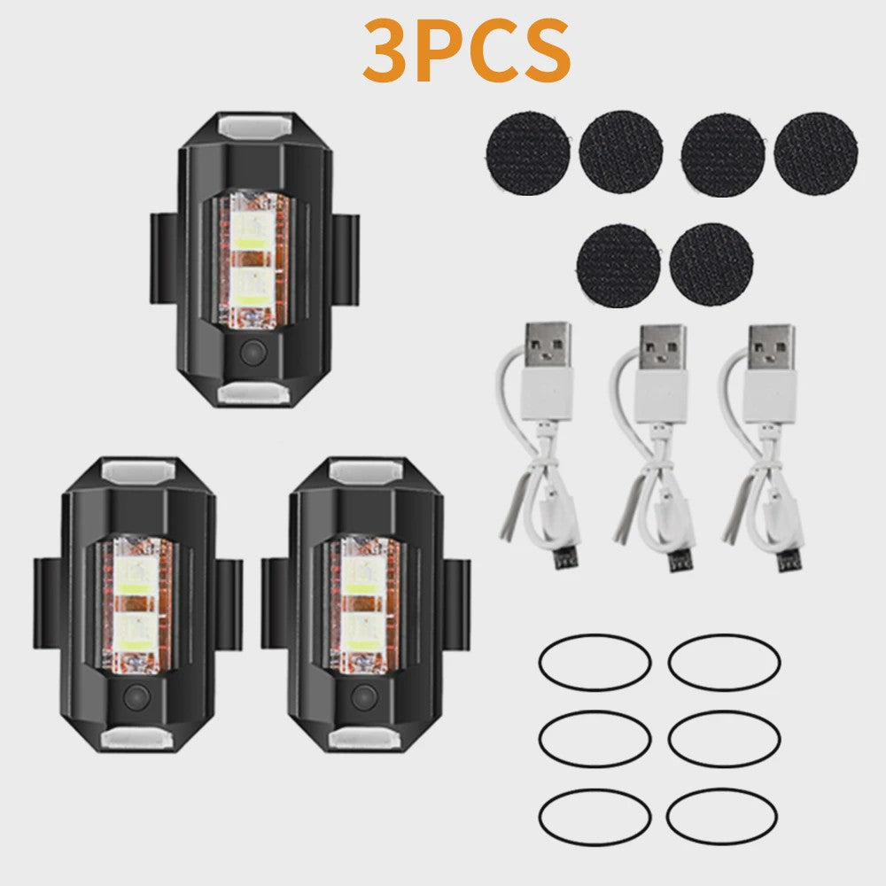Universeel Mini LED Waarschuwingslicht - 7 Kleuren & 22 Modi - USB Oplaadbaar