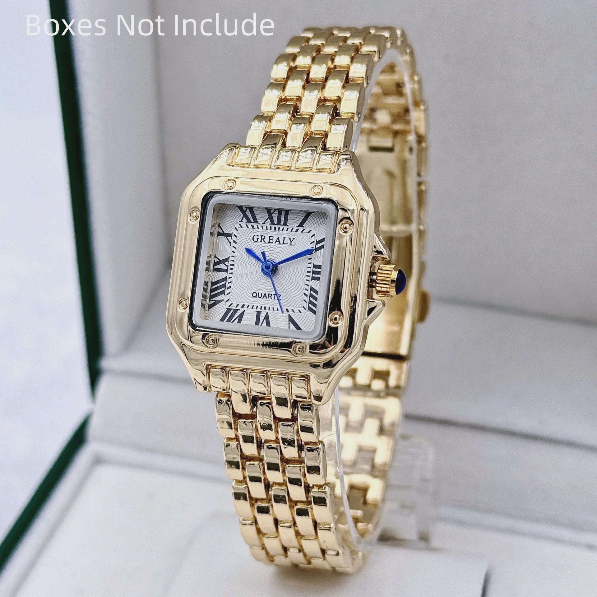 Luxe Gouden Roestvrij Staal Dameshorloge - Elegant Zakelijk Mode Accessoire