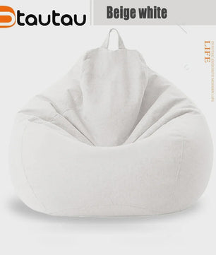 70cm Gevulde Beanbag Sofa van Katoen Linnen - Comfortabele Loungestoel voor Ontspanning