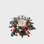 Kerst Krans met Bessen, Denneappels en Kaarsenhouder - Tafeldecoratie