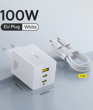 Baseus 100W GaN Snellader: Laad Laptop, Tablet & Telefoon Snel Op