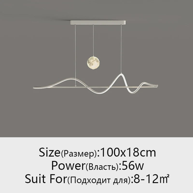 Moderne LED Hanglamp - Stijlvol Wit/Zwart Design voor Eetkamer, Keuken of Kantoor