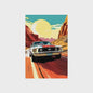 Retro Mustang Muscle Car Canvas Print - Vintage Sportauto Muurdecoratie