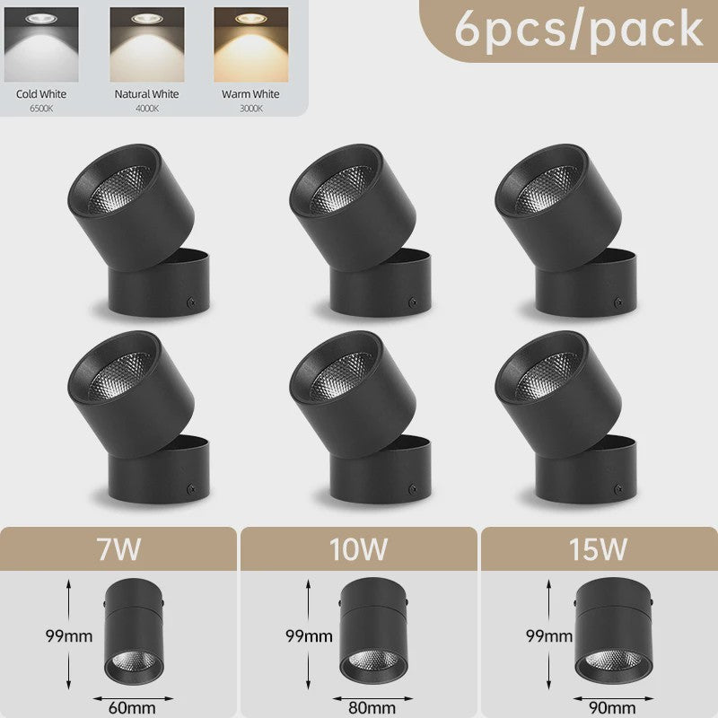Opklapbare LED Downlight Spot - 7/10/15W - 3 Kleuren Licht - Plafondlamp