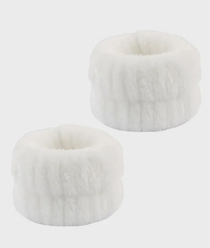 Cosmetische Puffy Hoofdband en Polsbandjes Set - Microfiber voor Gezichtswas & Make-up