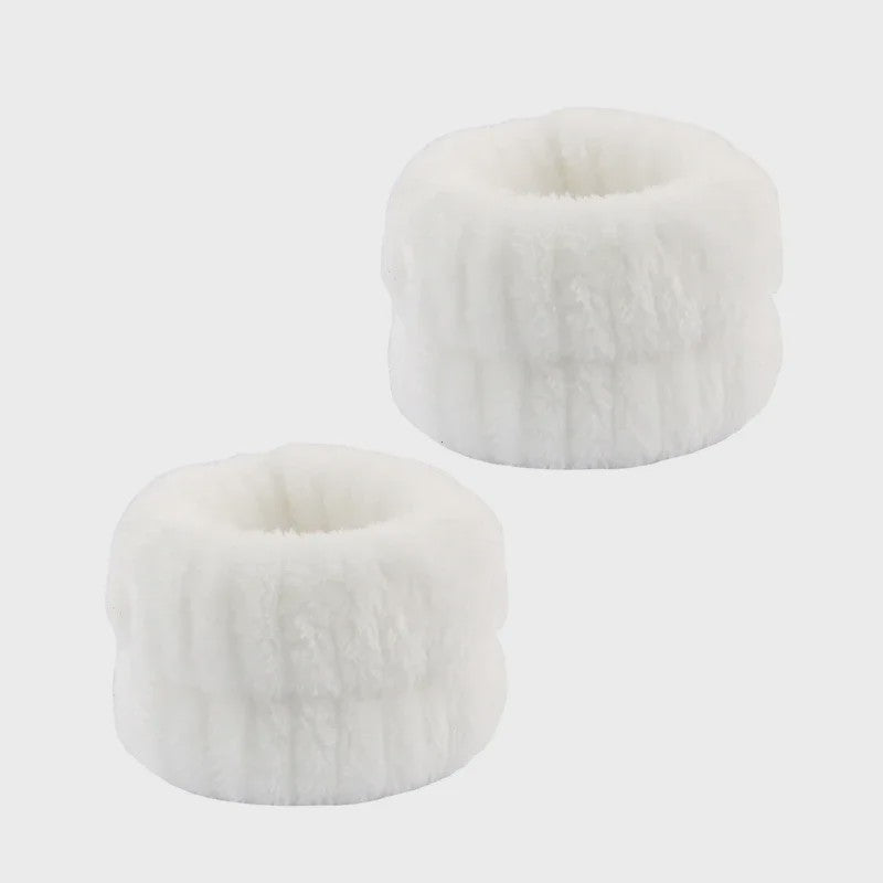 Cosmetische Puffy Hoofdband en Polsbandjes Set - Microfiber voor Gezichtswas & Make-up