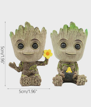 Groot Plantenpot & Decoratief Figuur - Leuke Woondecoratie