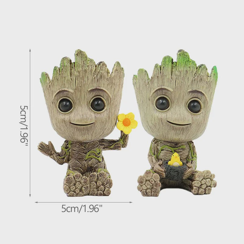 Groot Plantenpot & Decoratief Figuur - Leuke Woondecoratie