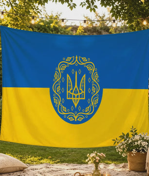 Oekraïense Vlag Wandkleed - Decoratief Tapijt voor Slaapkamer & Woonkamer
