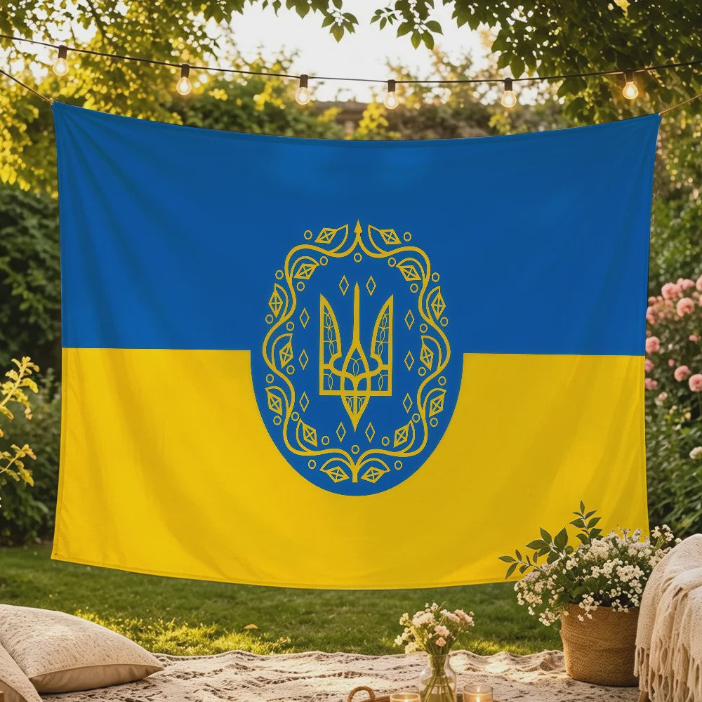 Oekraïense Vlag Wandkleed - Decoratief Tapijt voor Slaapkamer & Woonkamer