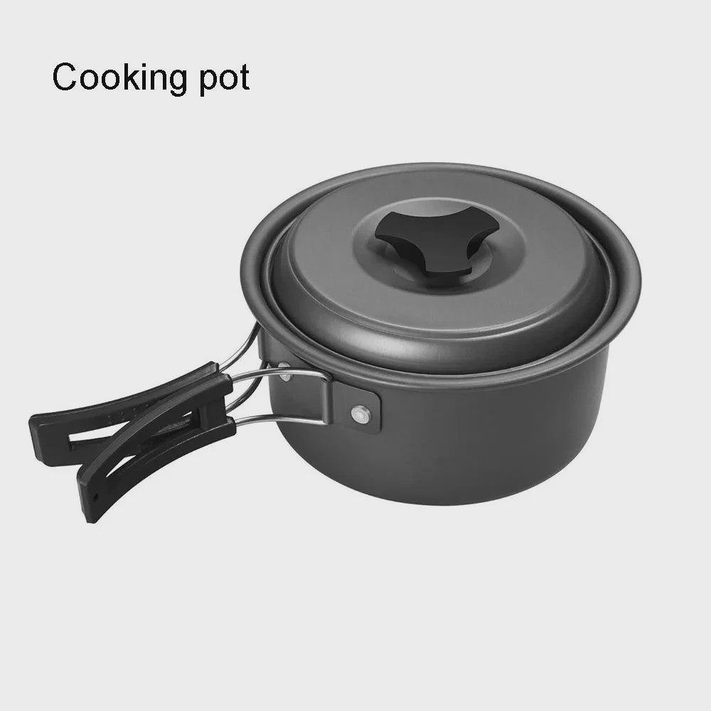 Kampeer Kookset Aluminium Outdoor Keukengerei Set - 12 Delig voor 2-3 Personen