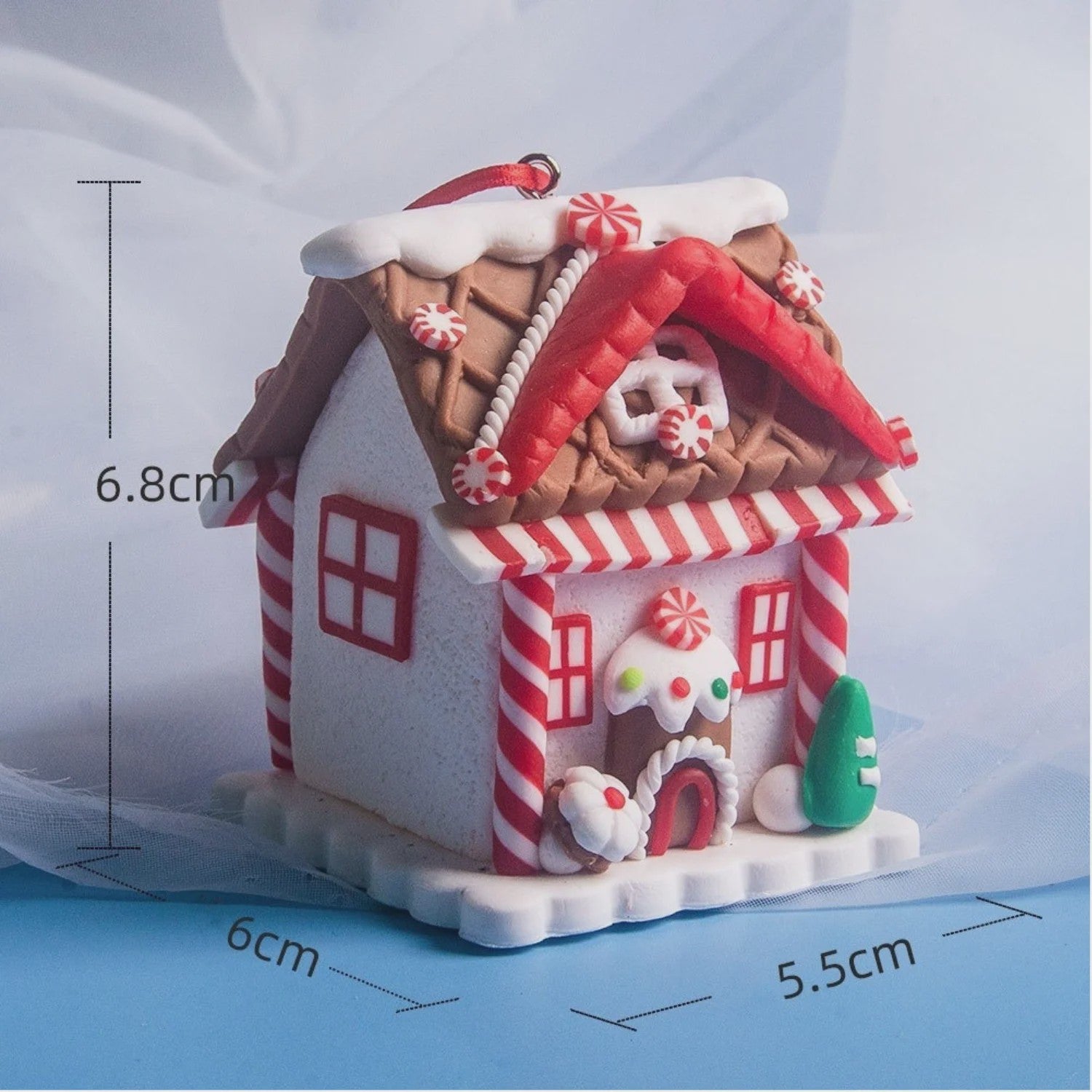 Set van 5 Kerstversiering Gingerbread Huizen - Decoratieve Kerstboom Hangers