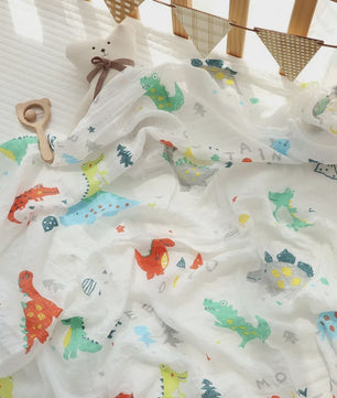 Dubbellaags Bamboe Katoen Muslin Baby Dekentje - Ademend en Multifunctioneel