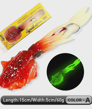 Zachte Inktvis Kunstaas 60g Luminous UV - Diepzee Vissen Trolling Lure