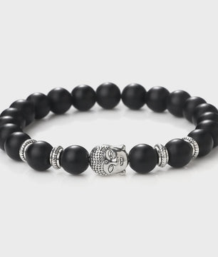 Buddha Hoofd Kralen Armbanden - Natuursteen (Tijgeroog, Vulkanisch, Malachiet, Rozenkwarts)