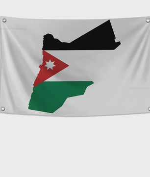 Jordanese Vlag Banner - Polyester - 4 Oogjes - Buiten & Binnen Decoratie
