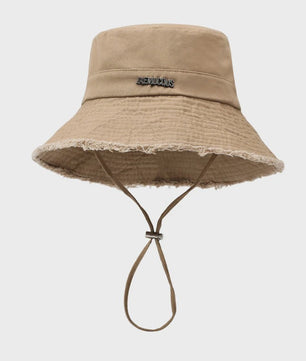 Zomerse Denim Fisherman Hat met Grote Rand en Koord - UV Bescherming voor Dames & Heren