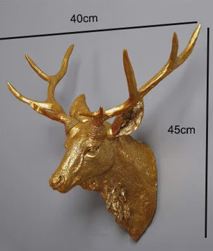Decoratieve Hertenkop Wanddecoratie - 17 Inch, Handgemaakt Hars Kunst