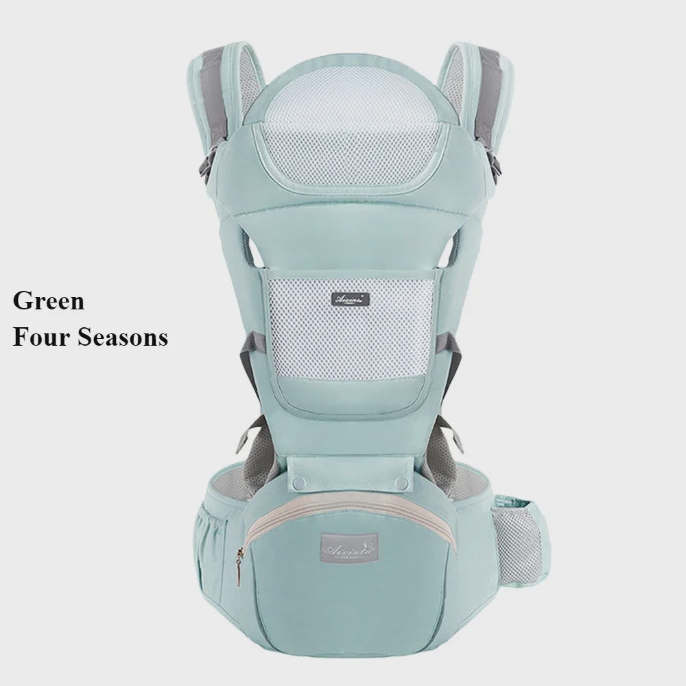 Ergonomische Baby Draagzak - 4 Seizoenen, Verstelbaar, Heupstoeltje & Multifunctioneel