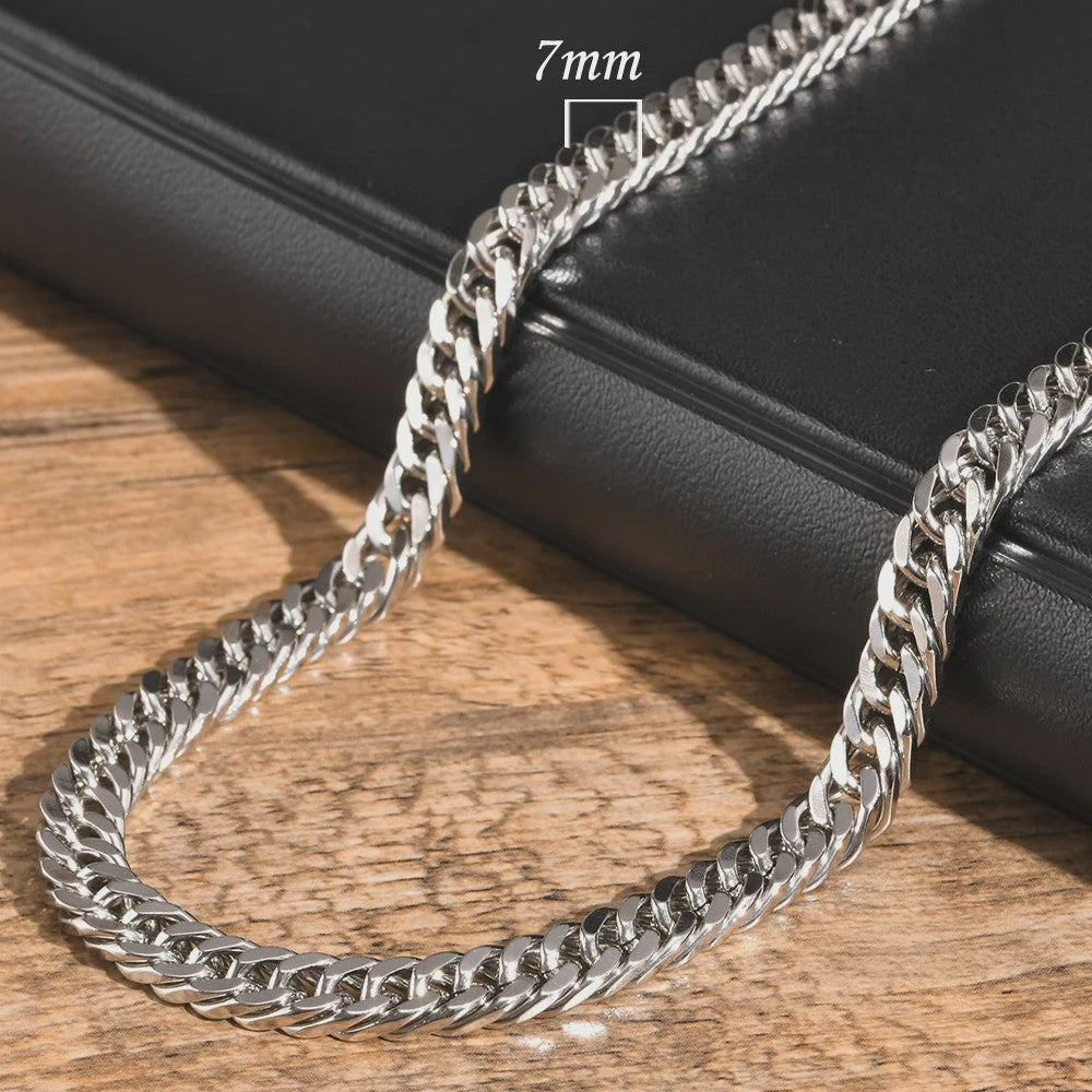 Vnox RVS Kubaanse Ketting voor Heren & Dames - 3/5/7/9mm Breed, Waterdicht & Hypoallergeen