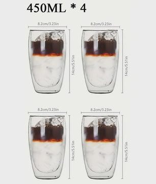 Dubbelwandige Glazen Mokken & Glazen (250-450ml) - Set van 2