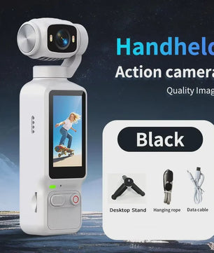 Compacte 4K Action Camera met 180° Roteerbare Lens - Ideaal voor Vlogs, YouTube & TikTok