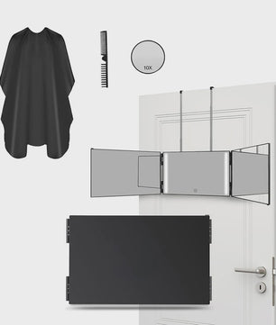 Draagbare Trifold Make-up Spiegel met Verstelbare Haak - Perfect voor Zelf Knippen, Scheren & Cadeaus