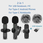 Draadloze Lavalier Microfoon Set 2.4G met Ruisonderdrukking voor Smartphones