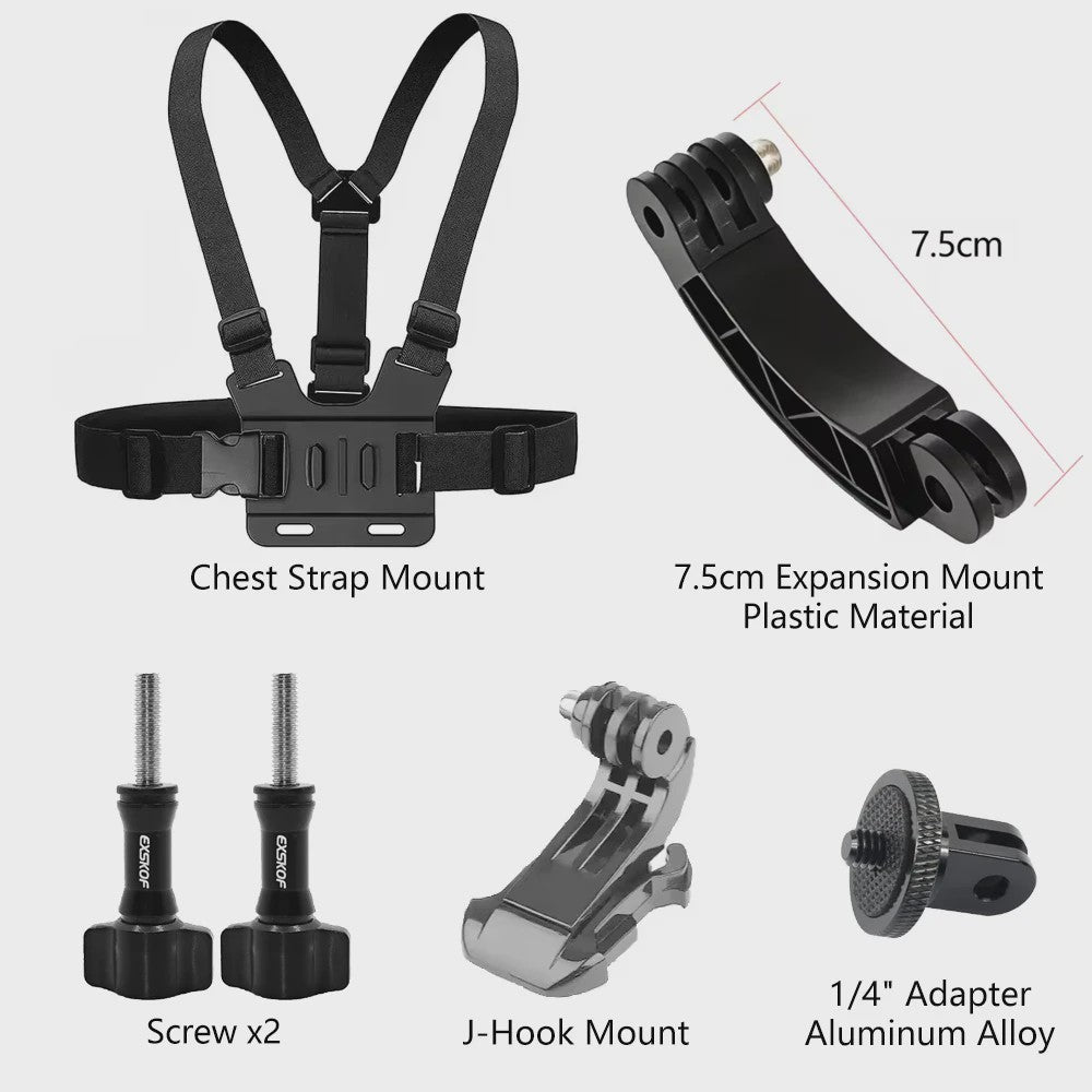Verstelbare Borstband Mount Harness voor GoPro & Actiecamera's