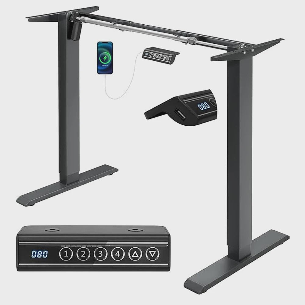 Elektrisch Verstelbaar Bureau Frame met Geheugenfunctie en USB-poort - Sta-bureau