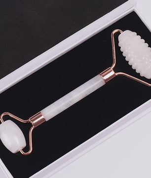 Luxe Jade Gezichtsmassage Roller & Gua Sha Set - Rose Gold