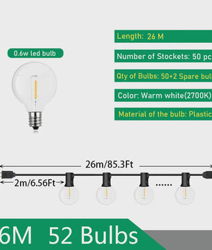 Waterdichte LED Tuinslinger Verlichting G40 - 9M tot 17M - Sfeervolle Buitenverlichting