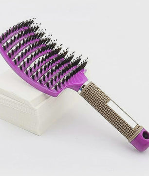 Professionele Haarborstel met Varkenshaar & Nylon - Ontklit Nat & Krullend Haar - Salon Kwaliteit Styling Tool