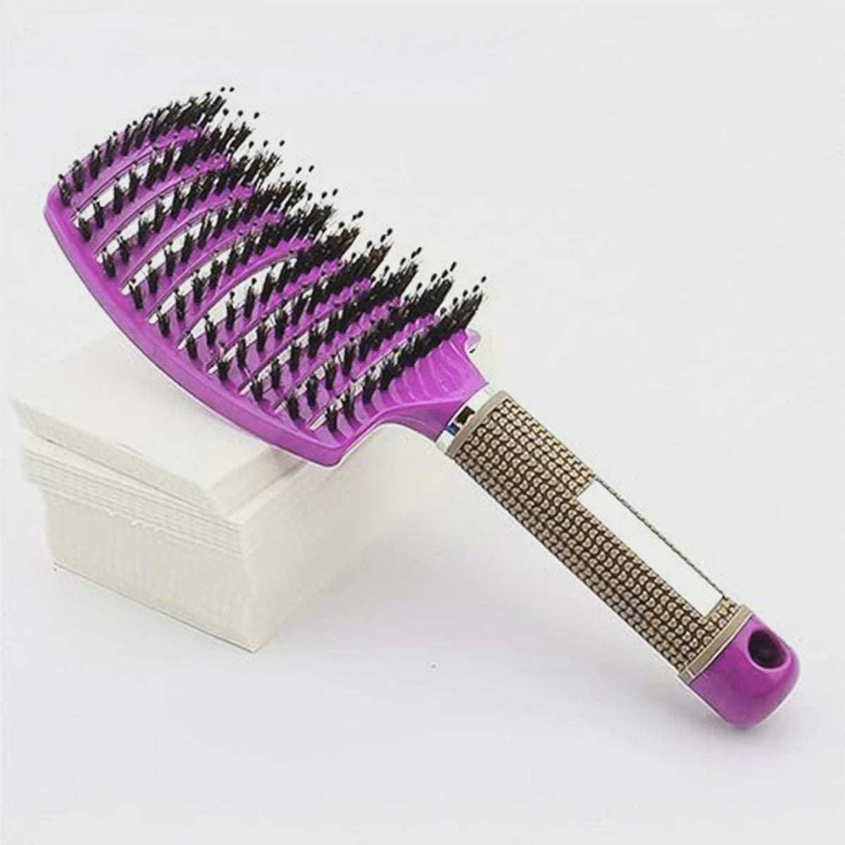 Professionele Haarborstel met Varkenshaar & Nylon - Ontklit Nat & Krullend Haar - Salon Kwaliteit Styling Tool