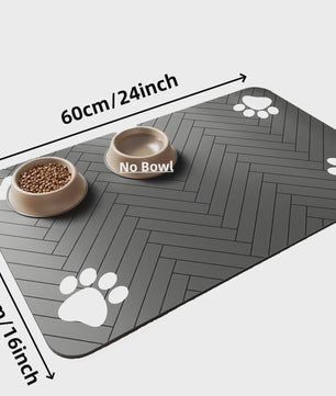 Absorberende Voer- en Waterbak Mat voor Hond en Kat - Waterdicht & Sneldrogend