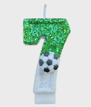 Voetbal Cijfer Kaarsen - Glitter & Graduele Kleurverandering - Verjaardag Decoratie